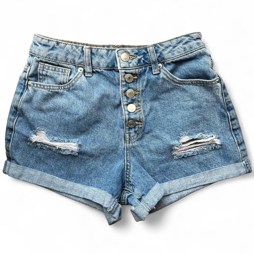 Forever 21 Distressed Jean Shorts with Rolled Hem